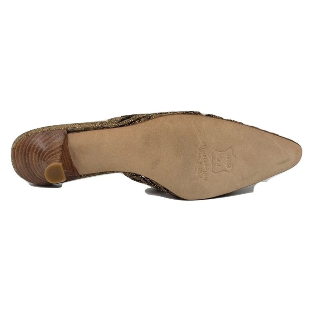 Web of Love Tan Nairobi Fabric Patch Stuart Weitzman Clogs