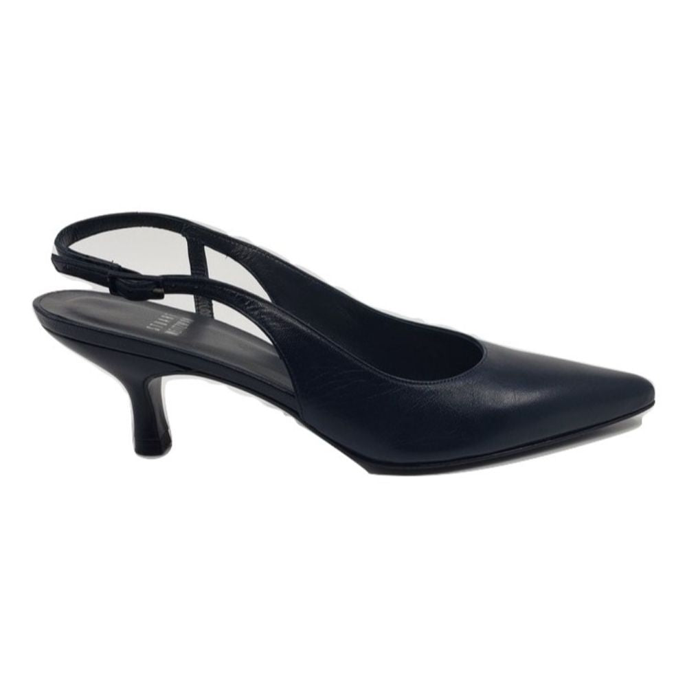 Gala Navy Leather Stuart Weitzman Slingback Pumps