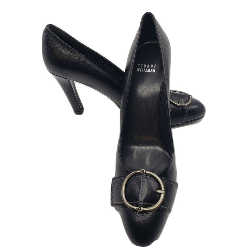8W 04570 Black Leather Stuart Weitzman Pumps
