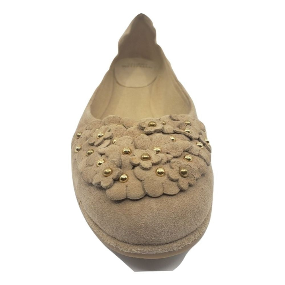 Stuart Weitzman Womens Crocus Beach Suede Ballerina Flat