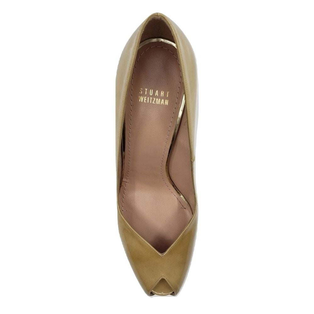 Stuart Weitzman Womens Vamp Beige Leather Pump