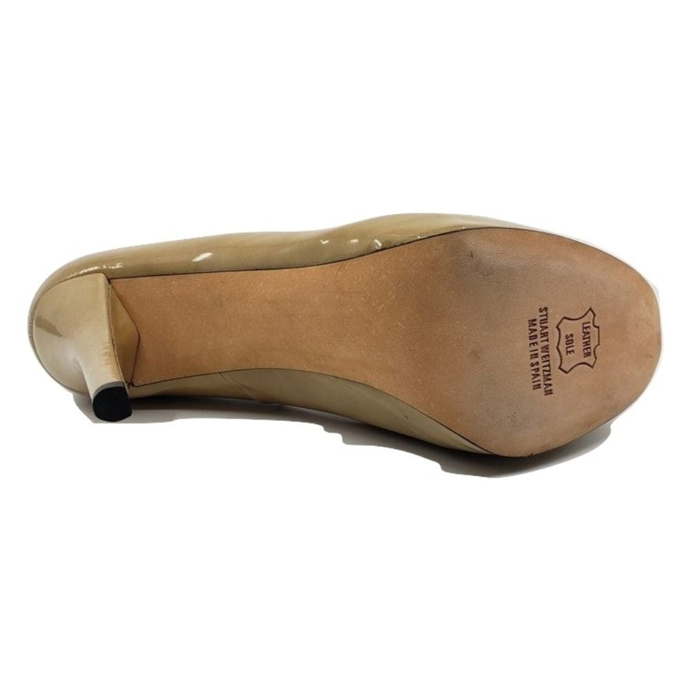 Stuart Weitzman Womens Vamp Beige Leather Pump