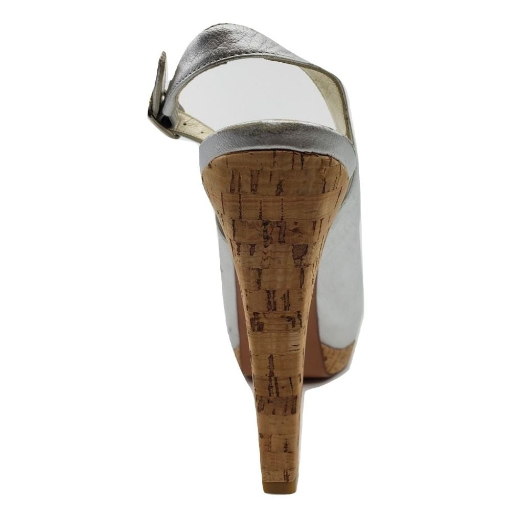 Patswoon Silver Leather Stuart Weitzman Slingback Pumps