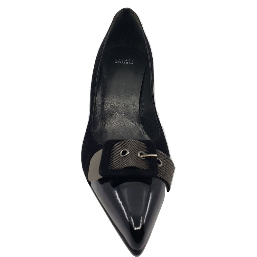 Stuart Weitzman Womens Barrington Black Suede Pumps