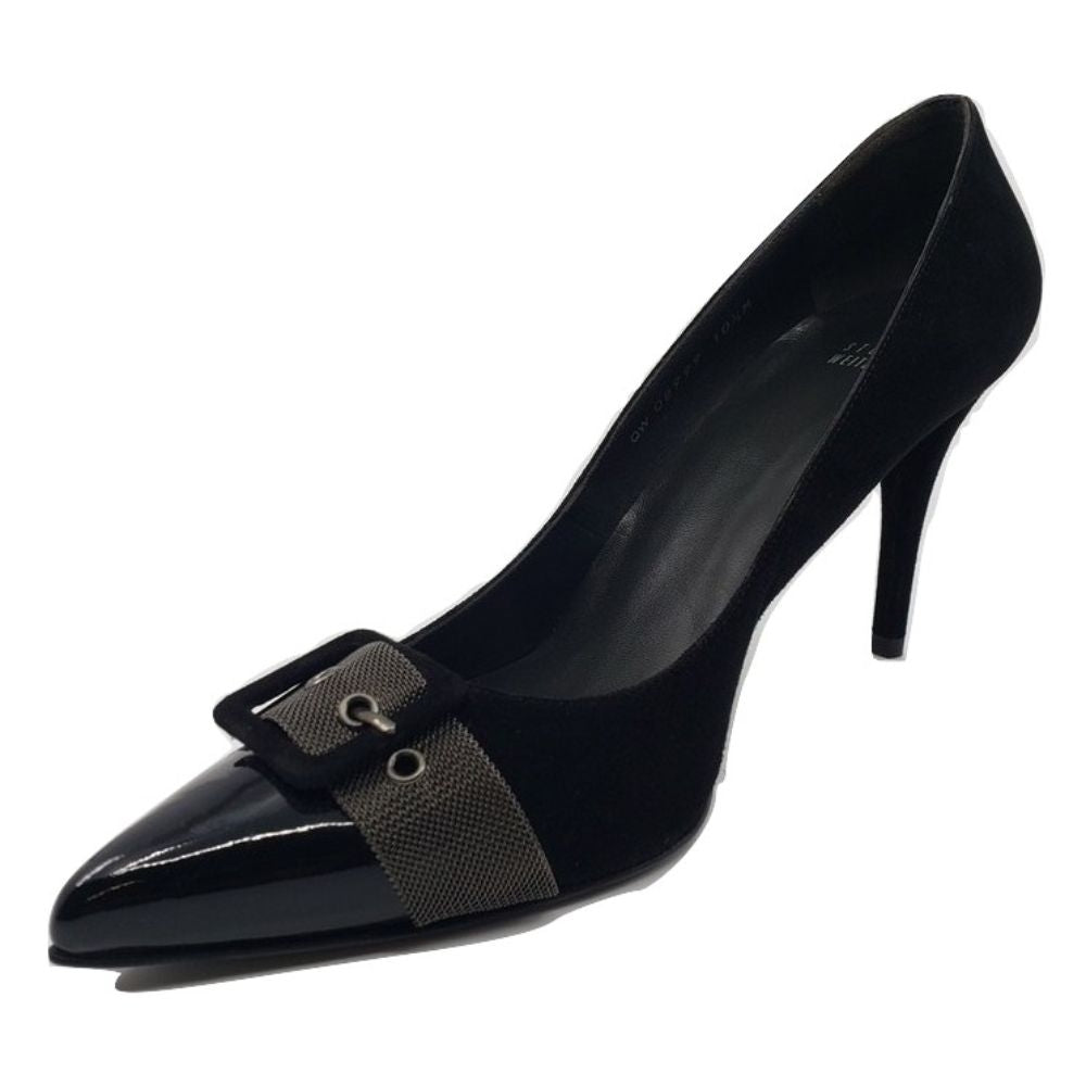 Stuart Weitzman Womens Barrington Black Suede Pumps