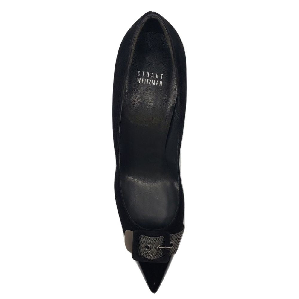 Stuart Weitzman Womens Barrington Black Suede Pumps