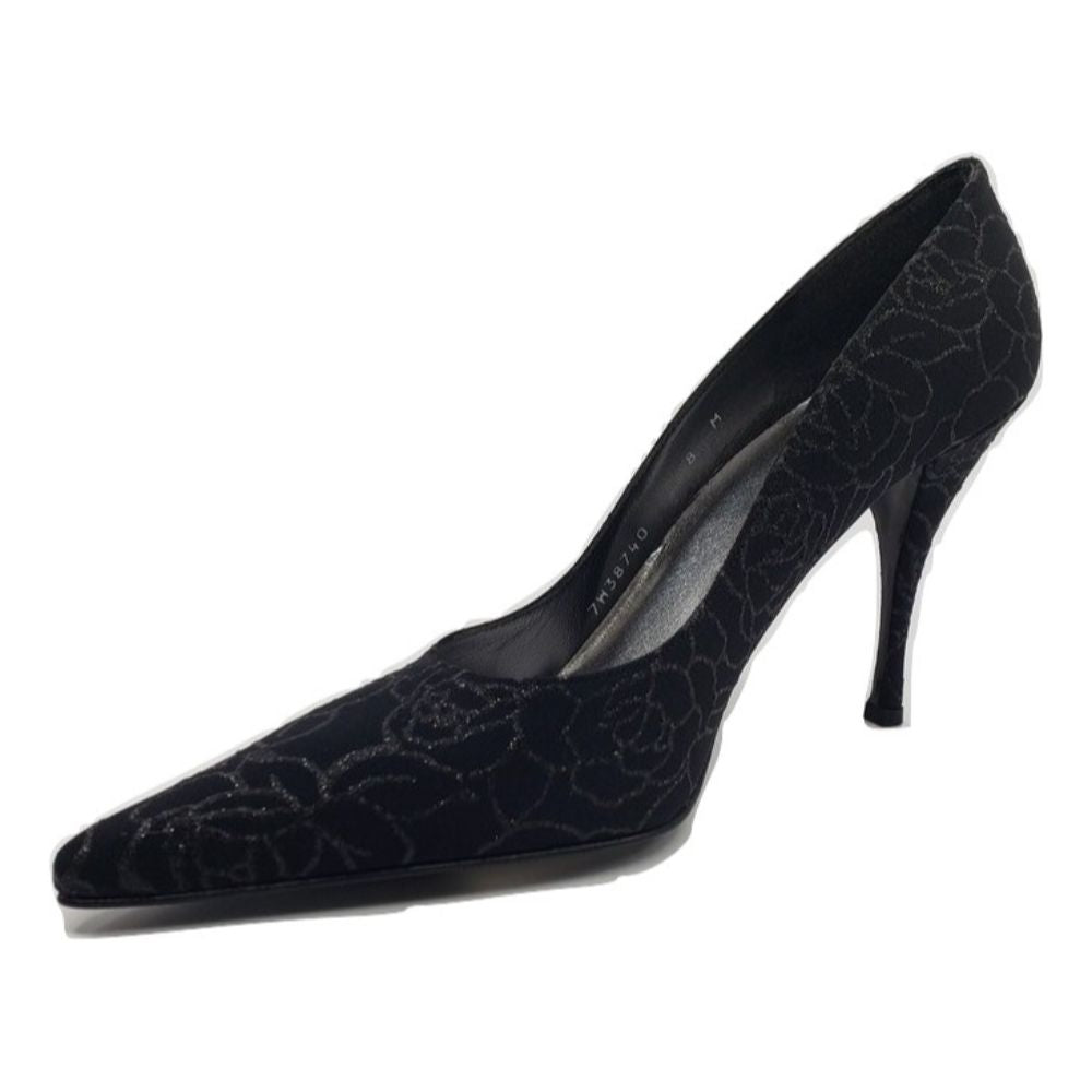 Sensual Black Twinkle Lame Stuart Weitzman Pumps