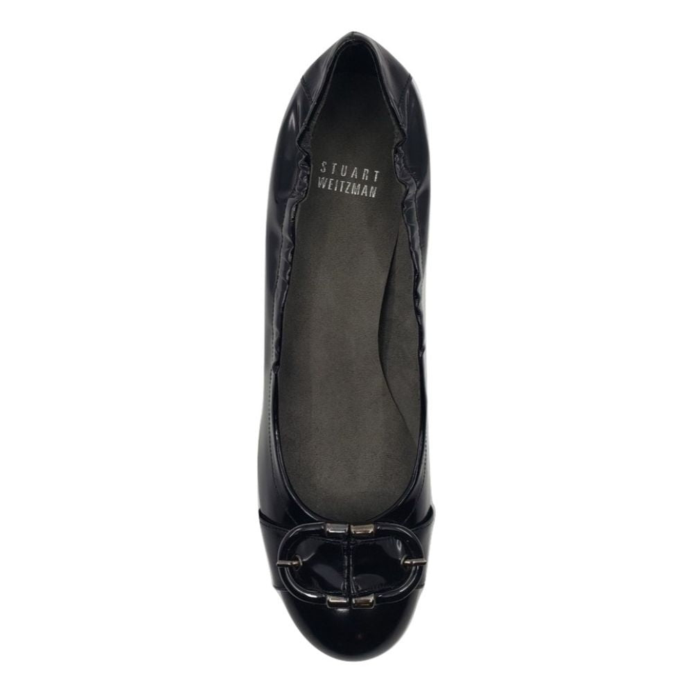 Hinge Black Leather Stuart Weitzman Pumps