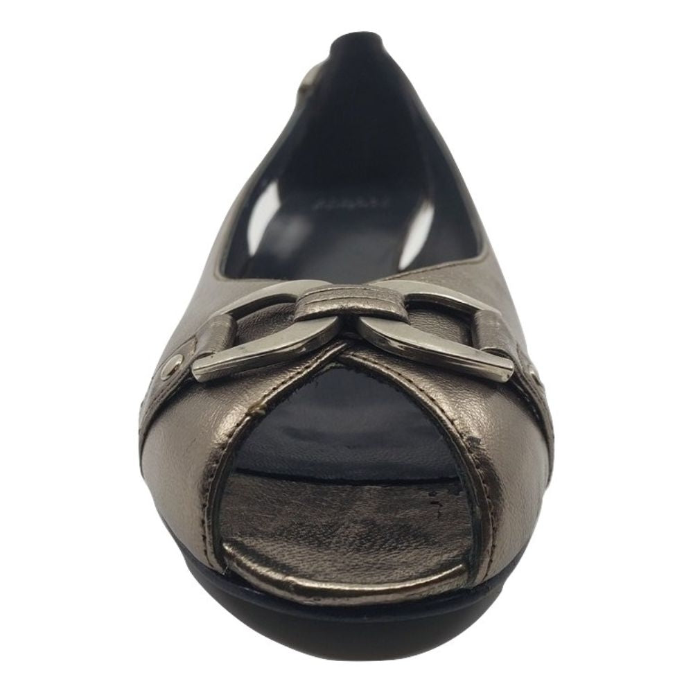 Chateau Lead Silver Leather Stuart Weitzman Sandal