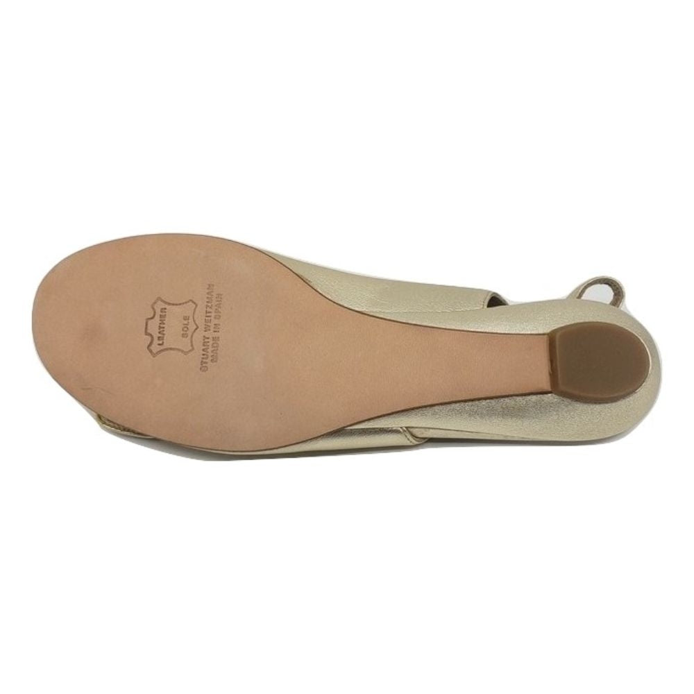 Airbuckle Gold Leather Stuart Weitzman Slingback Flats