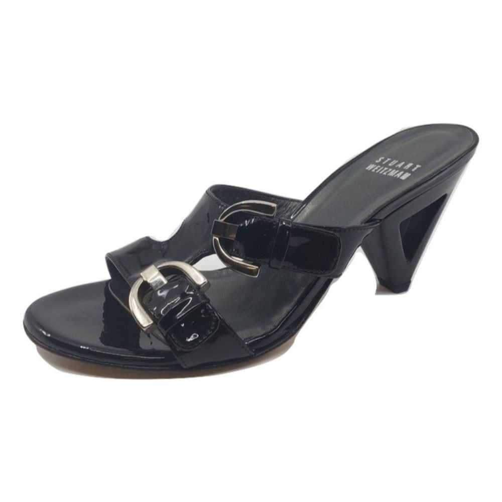 Vantage Black Patent Leather Stuart Weitzman Sandals
