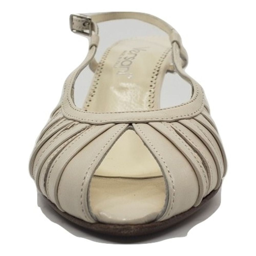 6496 Perlato Beige Leather Versani Slingback Sandals