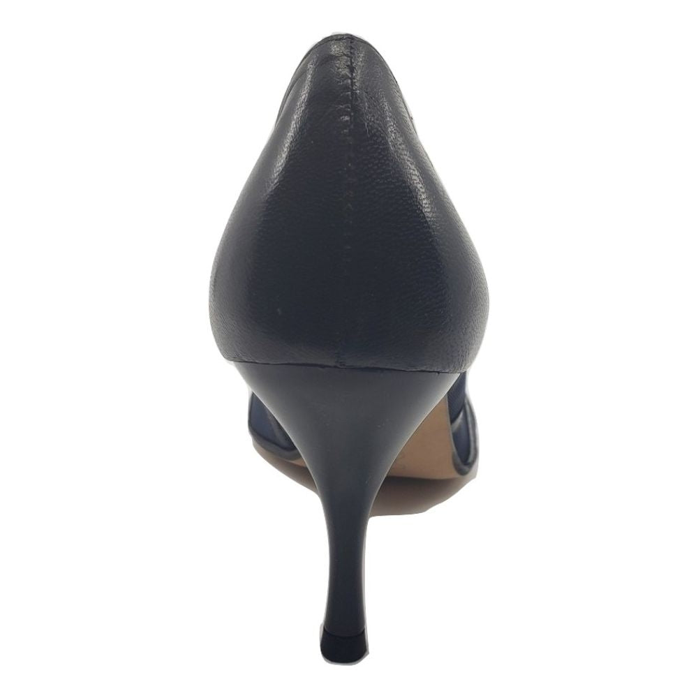6425 Capretto Navy Mesh and Leather Versani Pumps