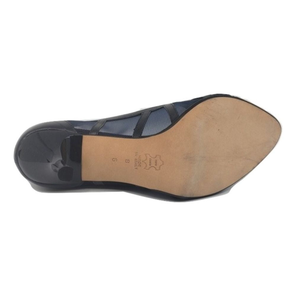 6425 Capretto Navy Mesh and Leather Versani Pumps