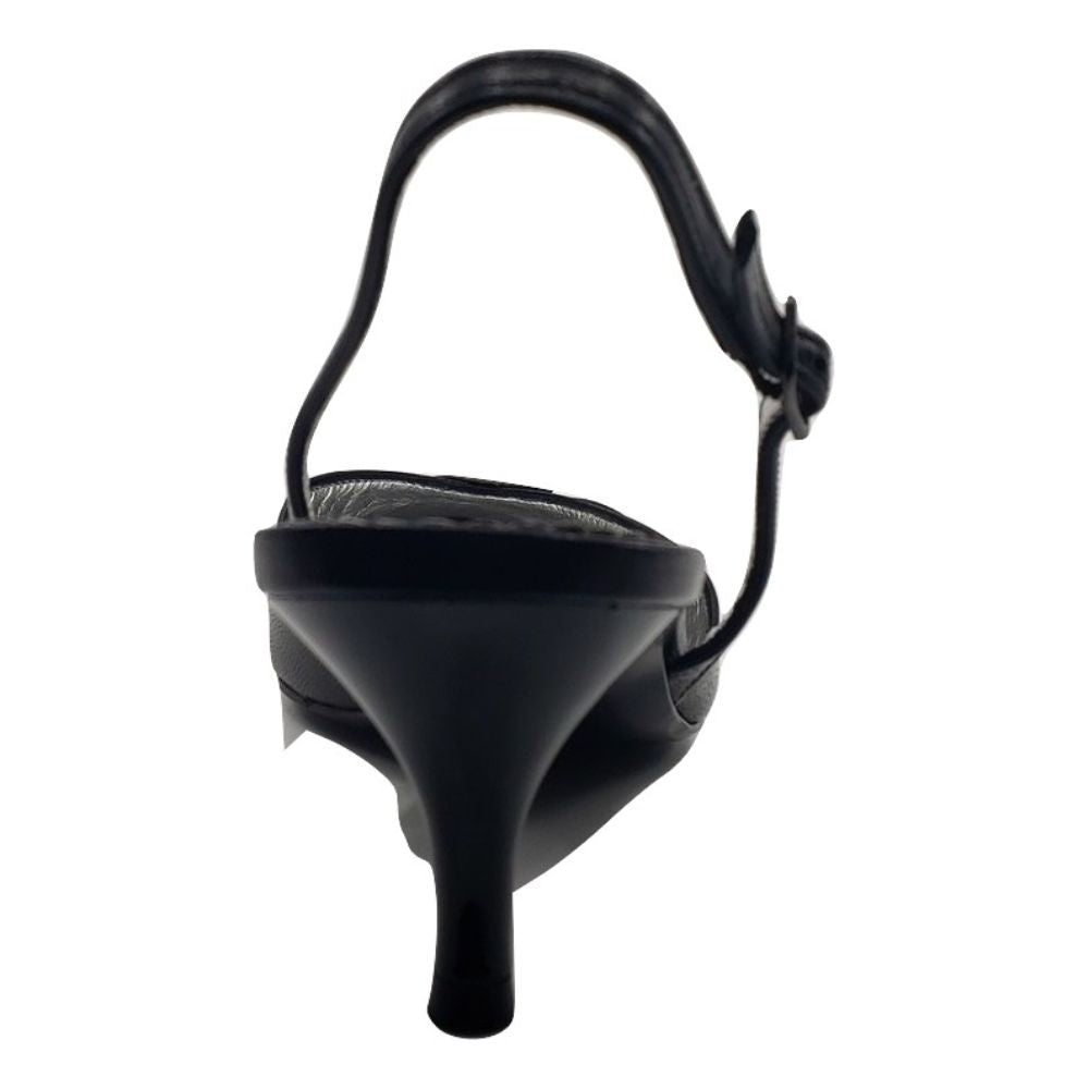 1313 Capreto Lizard Nero Black Leather Versani Slingback Pumps