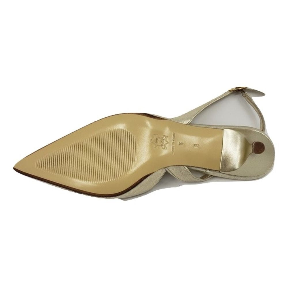 1313 Stella Lizard Platino Argento Leather Versani Slingback Pumps