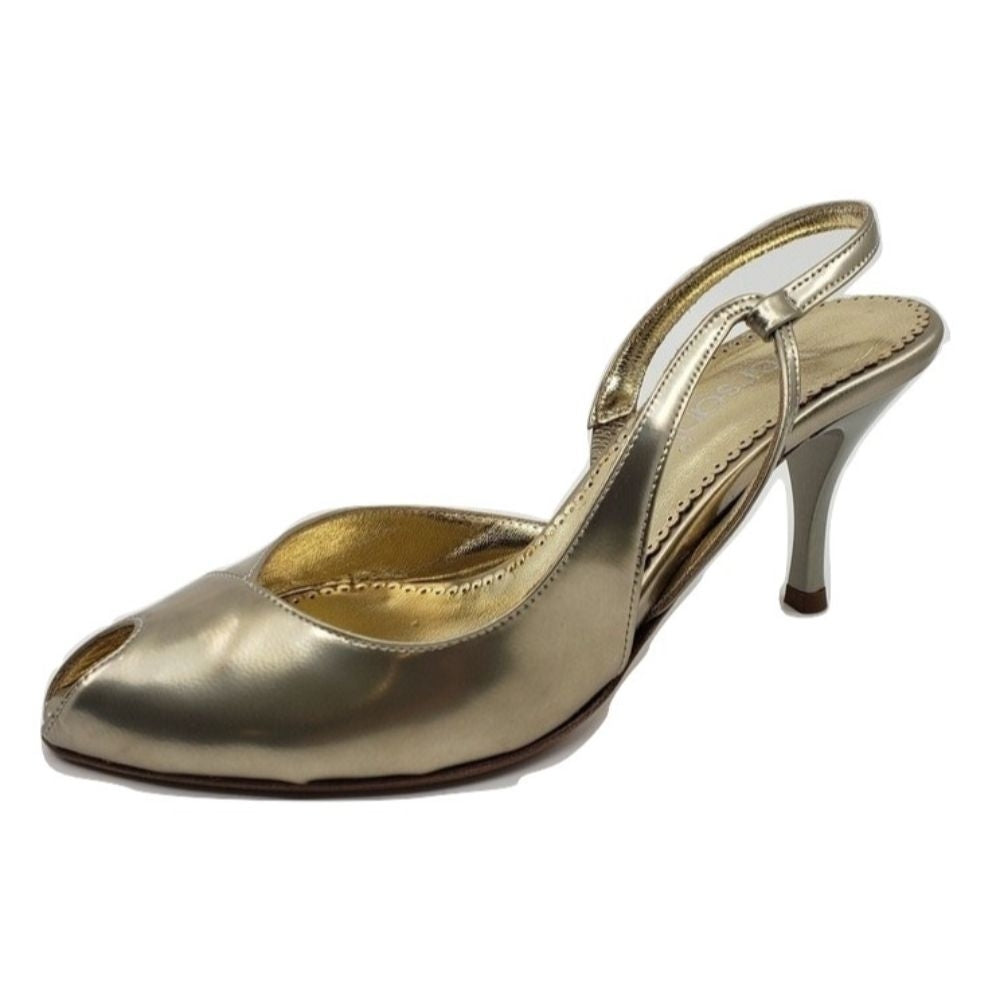 6295 Laminat Gun Gold Versani Slingback Pumps