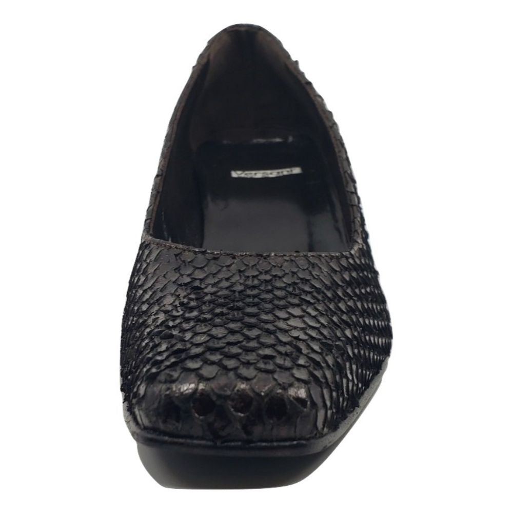 168 Black Python Leather Versani Pumps