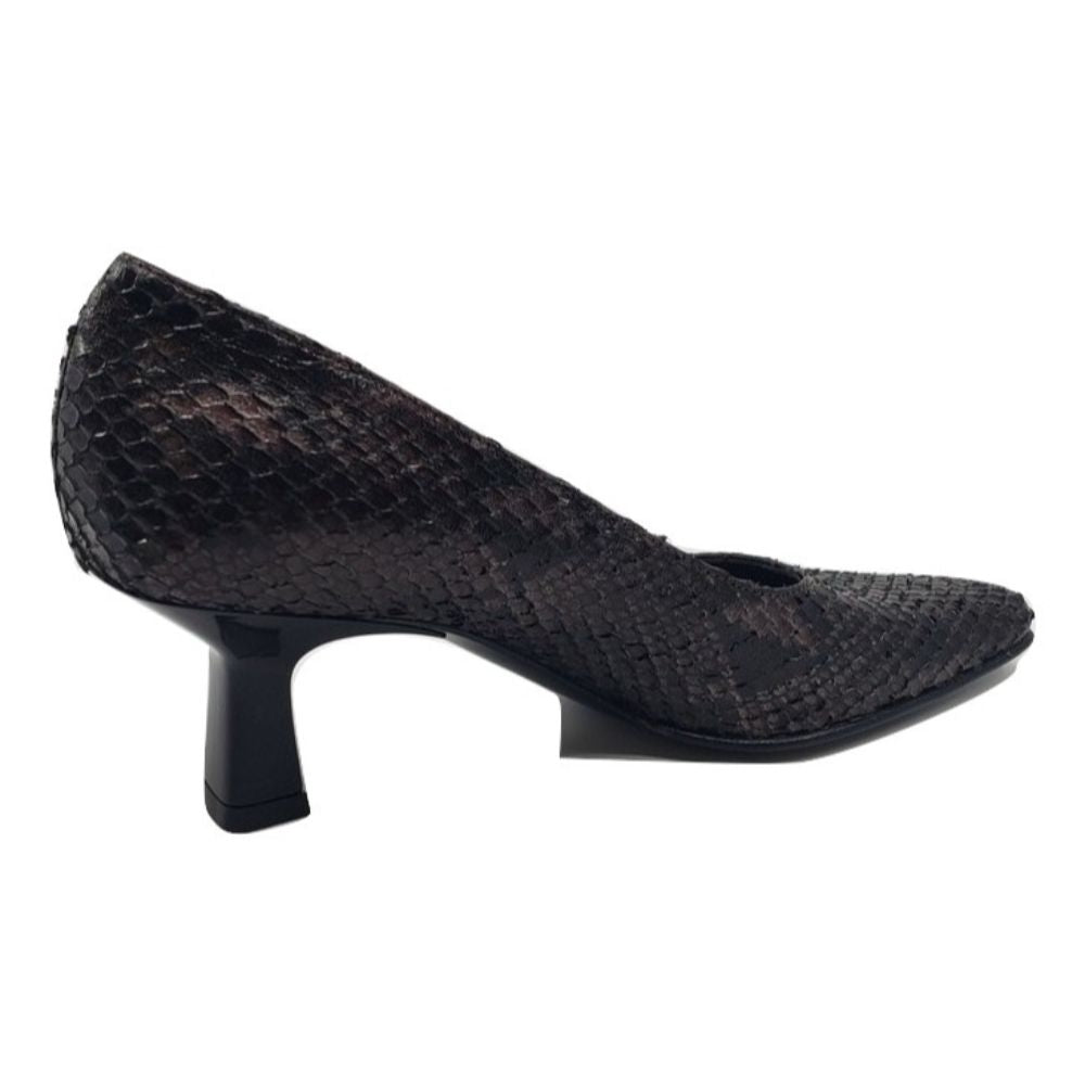168 Black Python Leather Versani Pumps