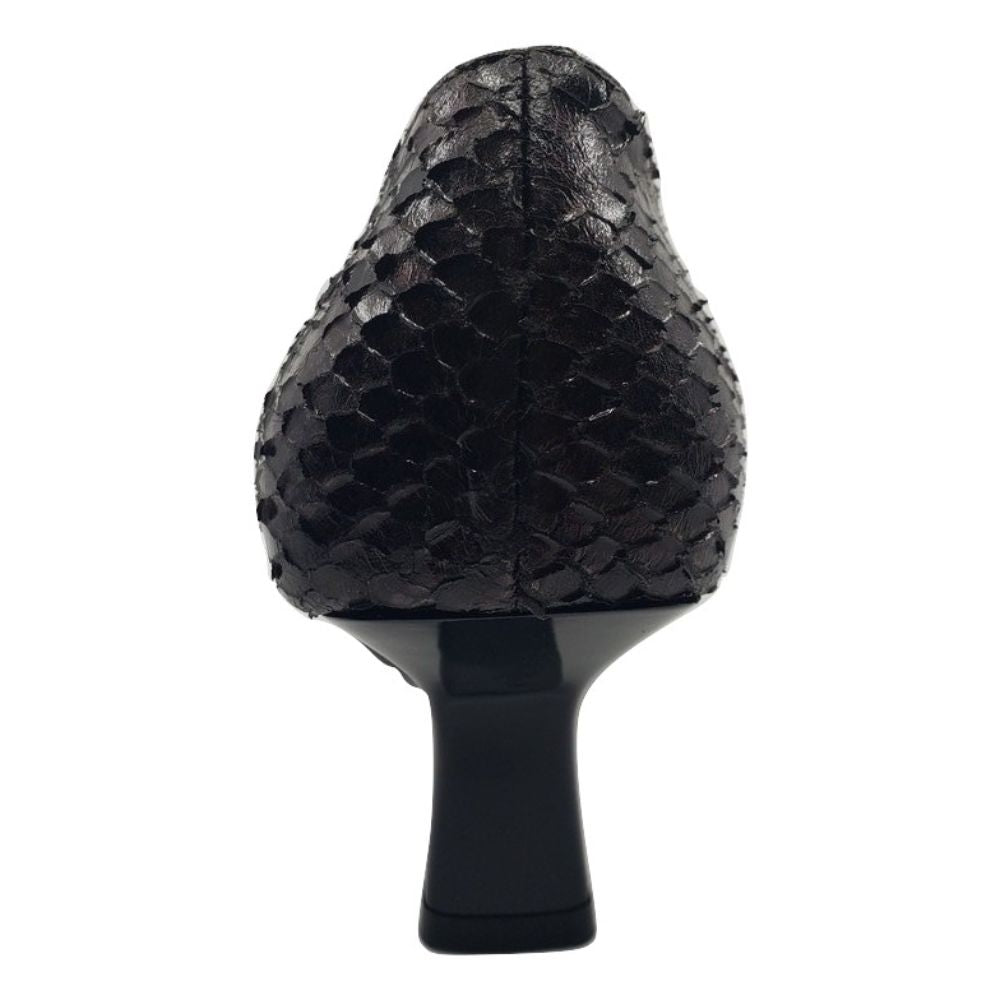 168 Black Python Leather Versani Pumps