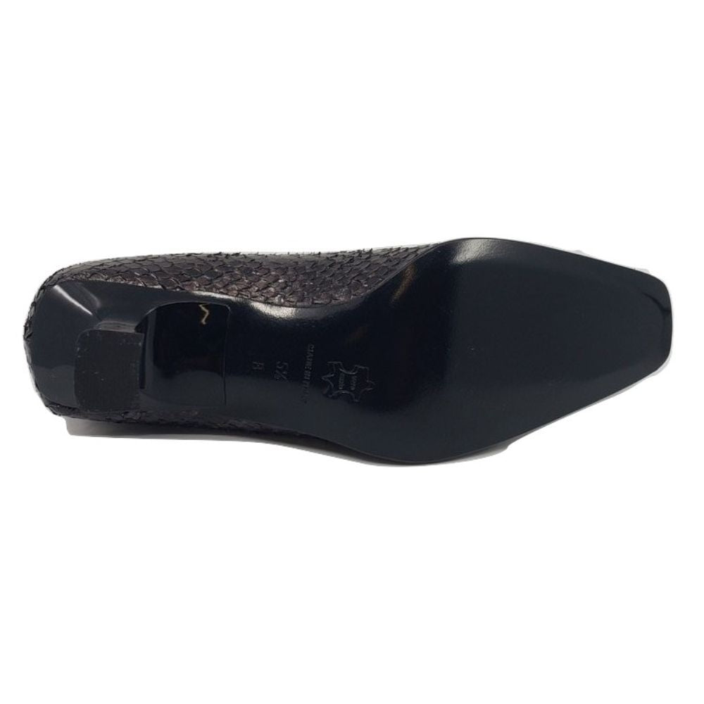 168 Black Python Leather Versani Pumps