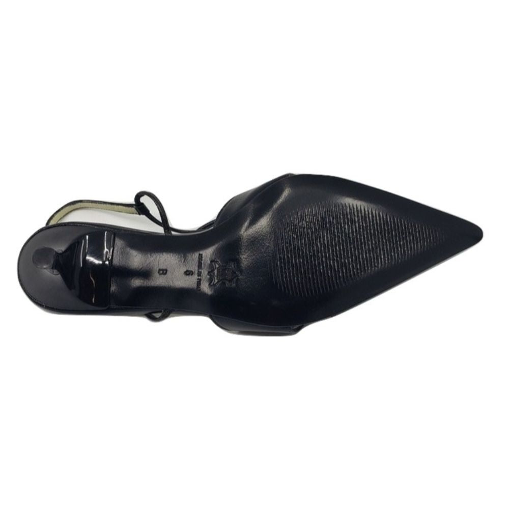 902 Capretto Nero Black Leather Versani Slingback Pumps