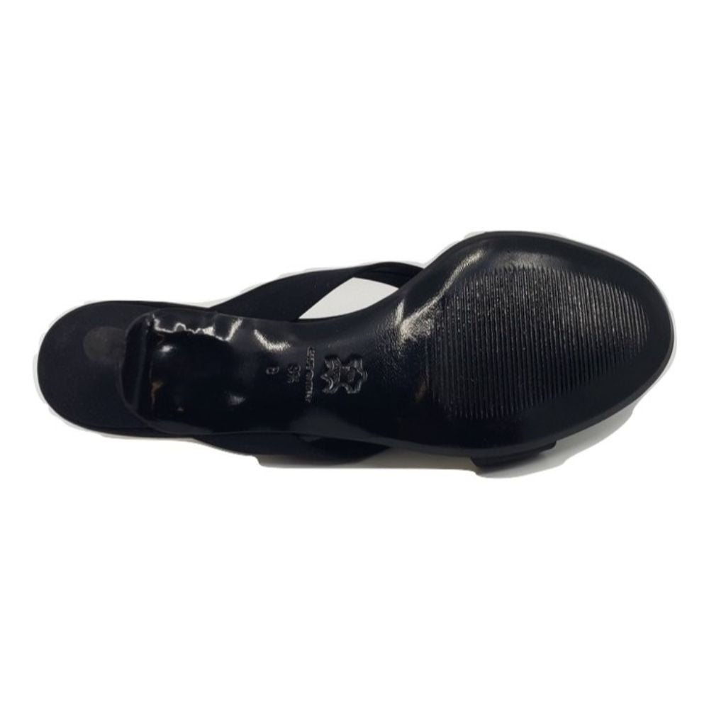 1333 Crepe Raso Black Fabric Jewel Versani Sandals
