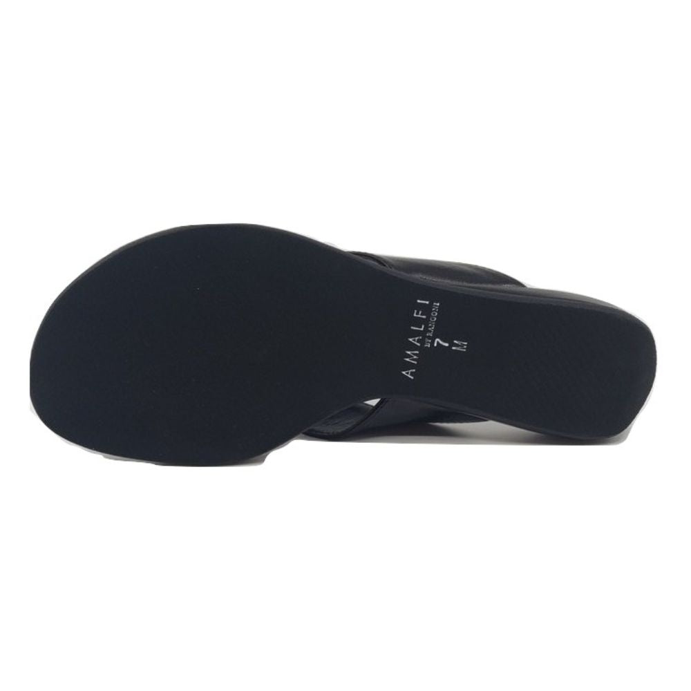 Igi Black Leather Amalfi Flat Sandals
