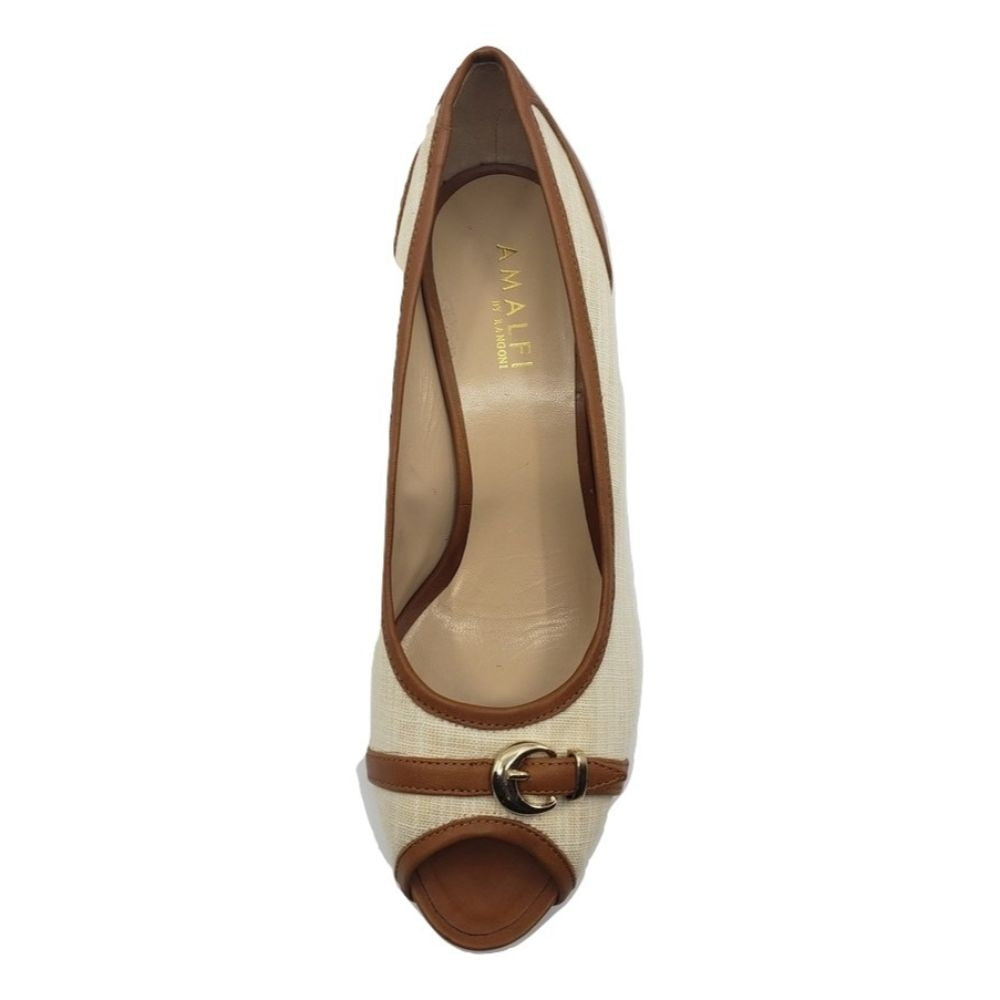 Onello Tessuto Beige Linen Amalfi Pumps
