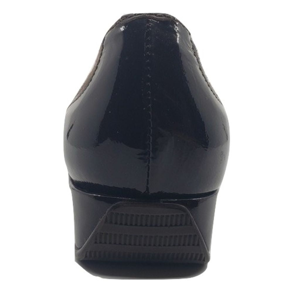 Amalfi Brown Fabric and Patent Leather Sneaker Platform Flat