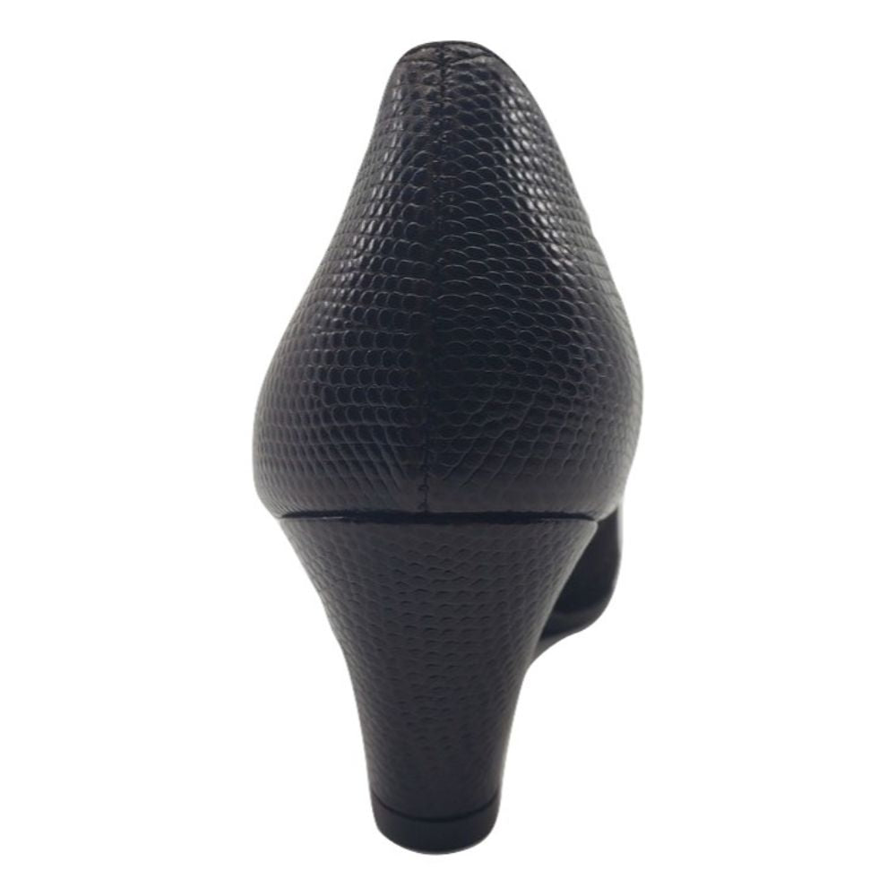 Alto Karung Calf Chocolate Leather and Fabric Prevata Pumps