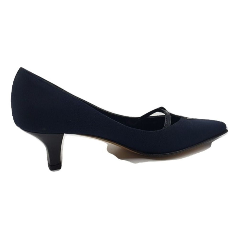 Dauphi Navy Fabric Prevata Pumps