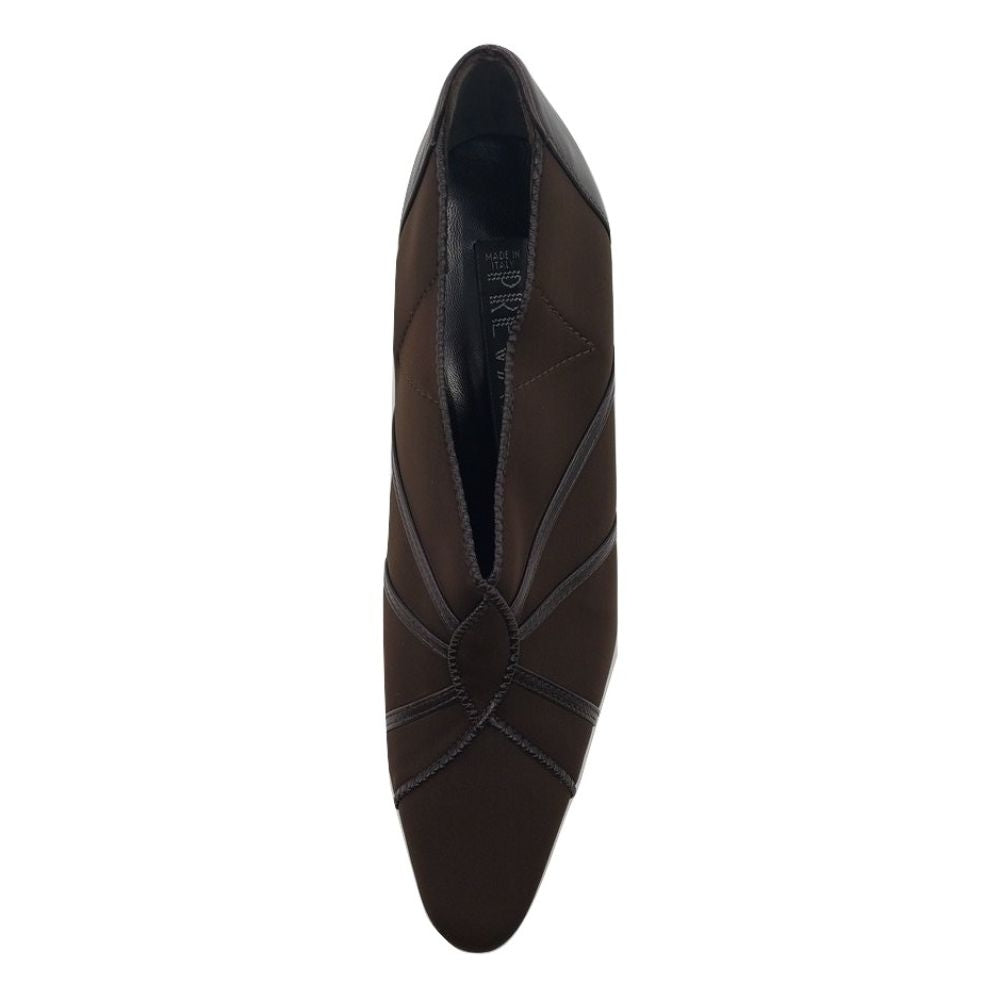 Tender Chocolate Fabric and Leather Prevata Pumps