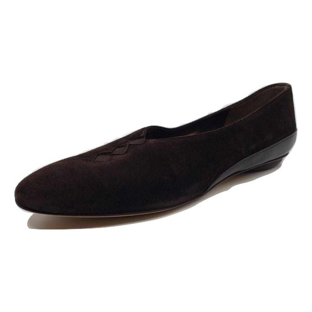 Rena Chocolate Suede Prevata Ballerina Flats