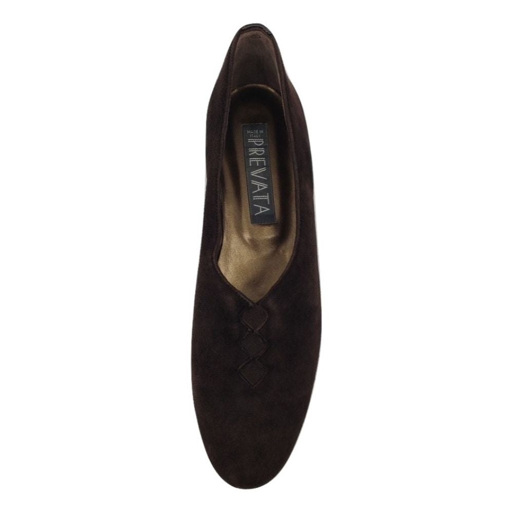 Rena Chocolate Suede Prevata Ballerina Flats