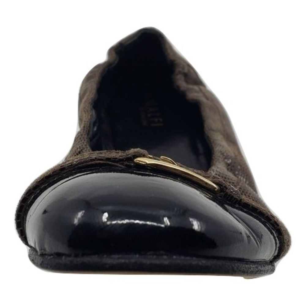 Amalfi Brown Patent Leather Ballerina Flats