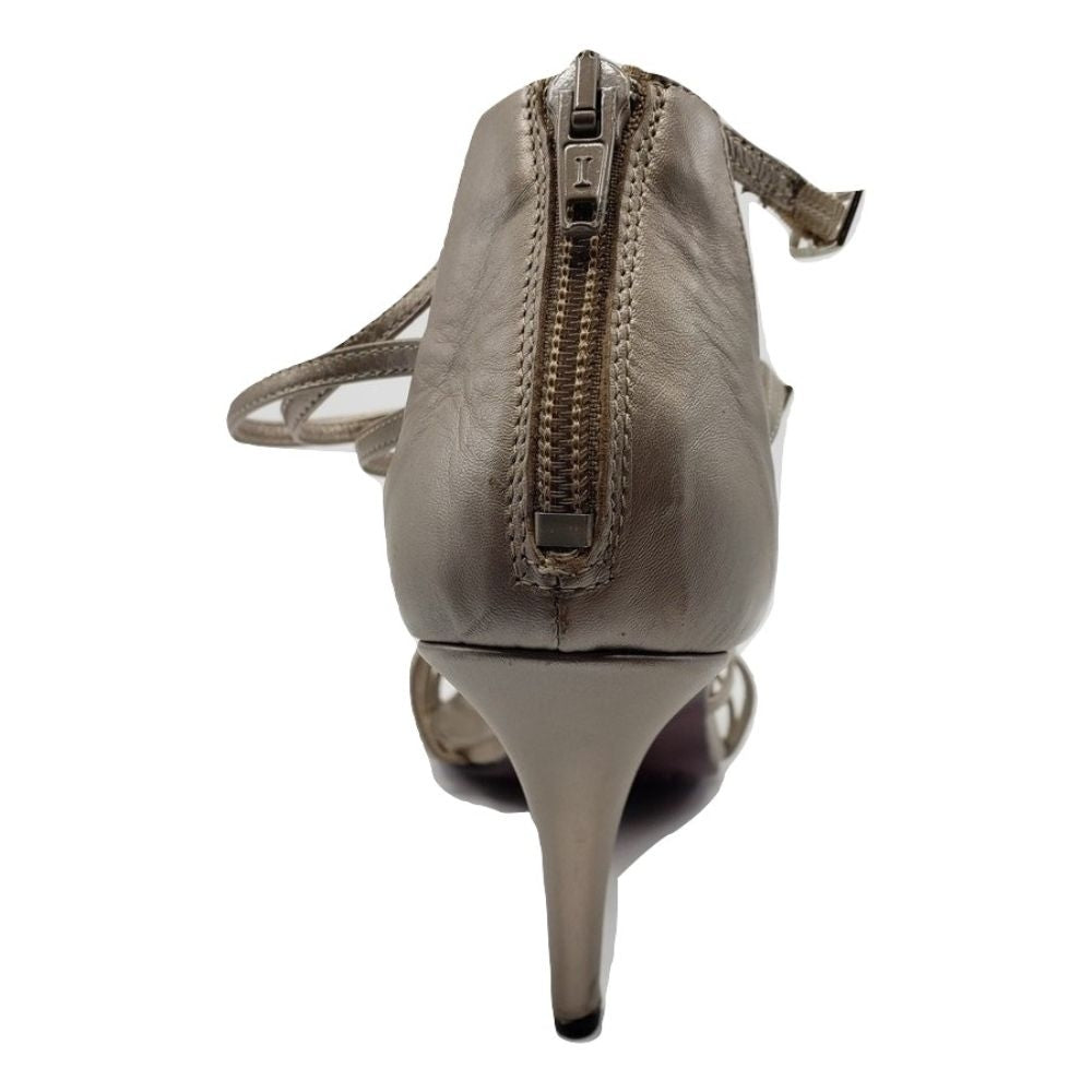 Amalfi Platino Gold Leather Strappy Sandals