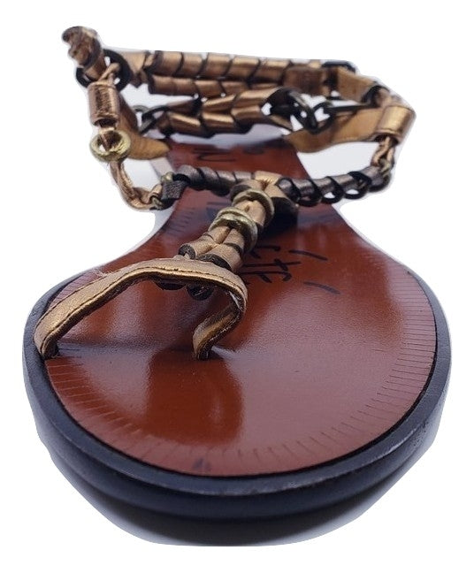 Lanvin Spring 2012 Flat copper Chain Strap Sandals