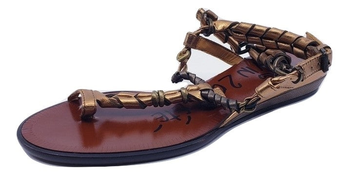 Lanvin Spring 2012 Flat copper Chain Strap Sandals