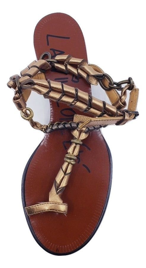 Lanvin Spring 2012 Flat copper Chain Strap Sandals