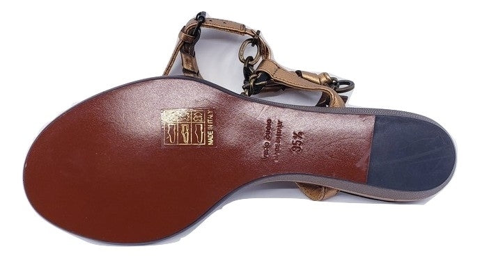 Lanvin Spring 2012 Flat copper Chain Strap Sandals