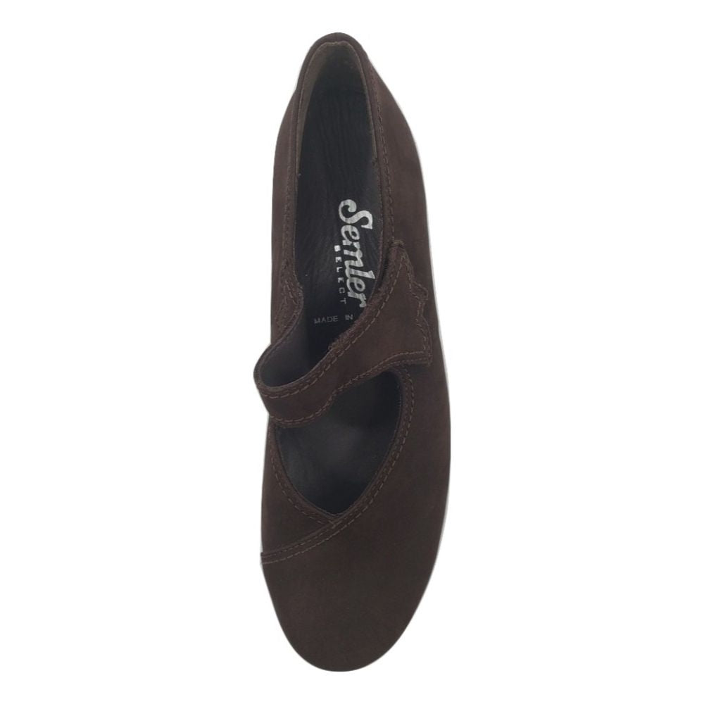 Cleo Coffe Brown Nubuck Semler Pumps