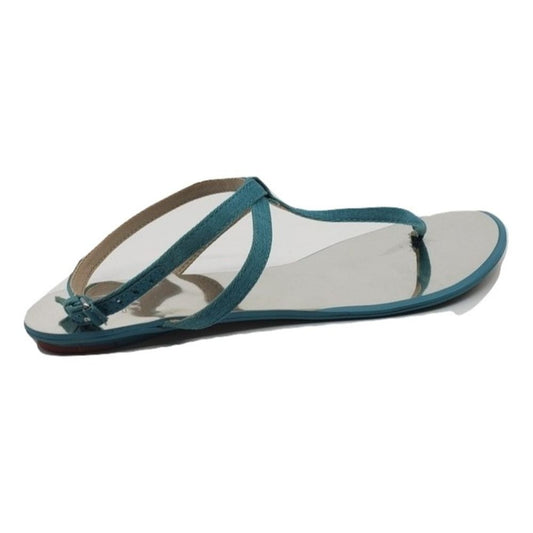 Krish Turquoise and Silver Fabric Joe's Jeans Flat Sandals