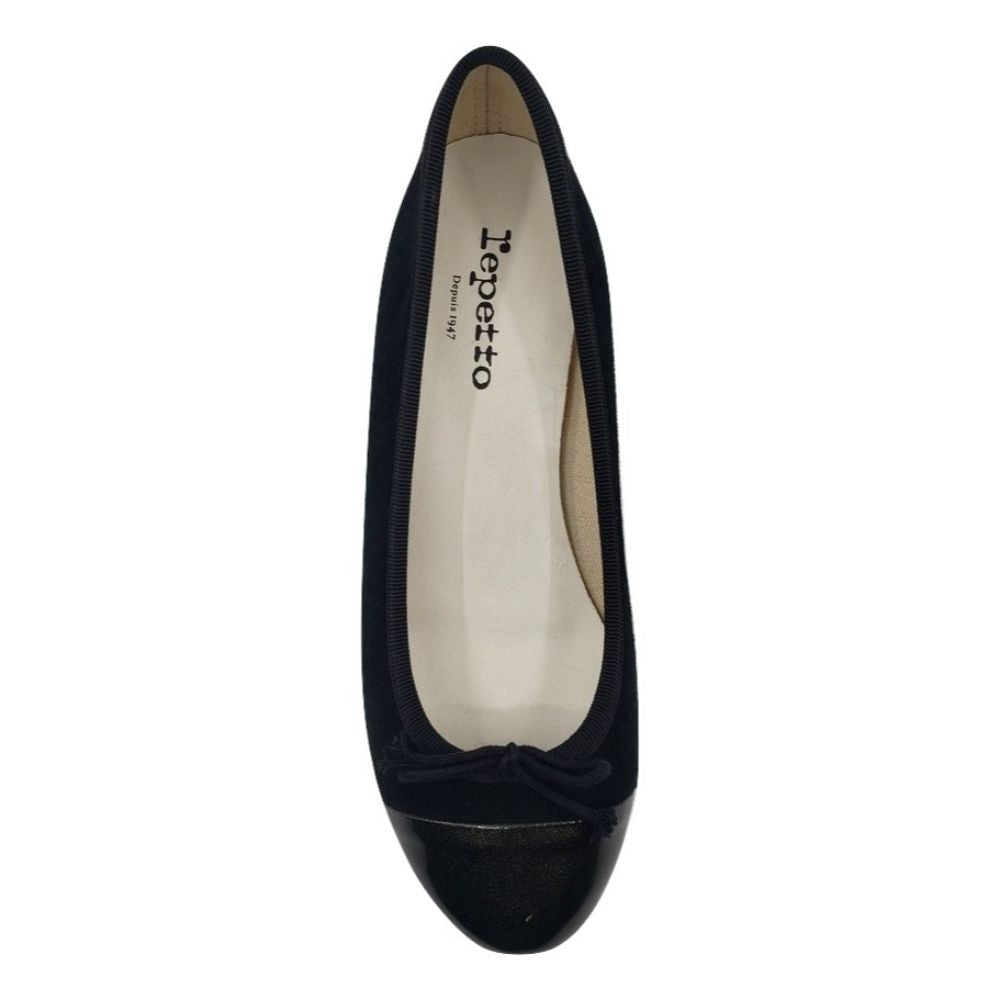 V1057 V Tcherina Black Suede Repetto Wedge Pumps