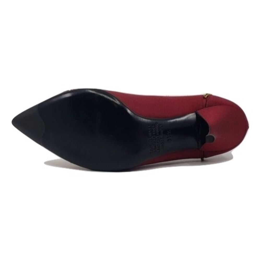 Mary Norton Crimson Red Satin Jewelled Pumps