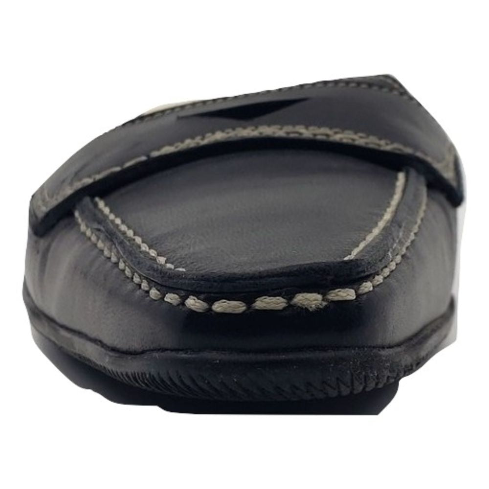 221432 Softy Black Leather AGL Slingback Mules