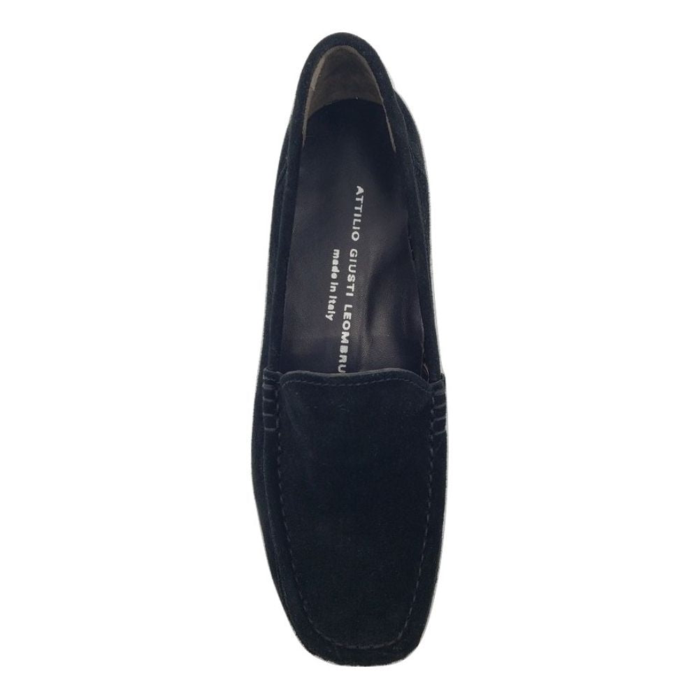 182502 Black Suede Loafer AGL Loafer Flats
