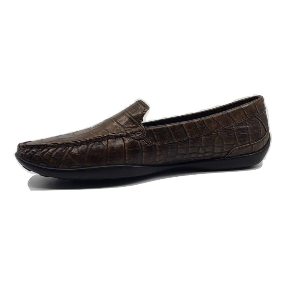 1139002 Brown Crocodile Leather Vogue AGL Flat Loafers