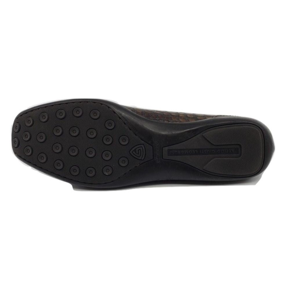 1139002 Brown Crocodile Leather Vogue AGL Flat Loafers