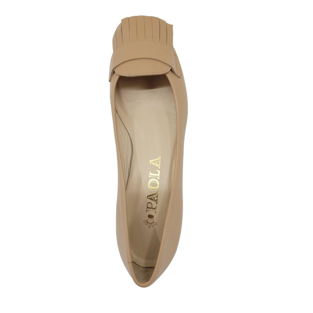 Barcelona Nude Leather Paola Flats